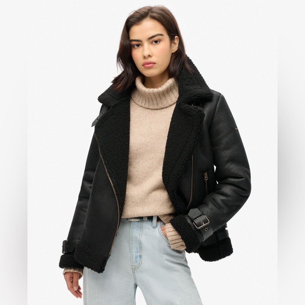 Superdry Faux Shearling Aviator Jacket
